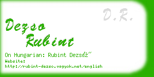 dezso rubint business card